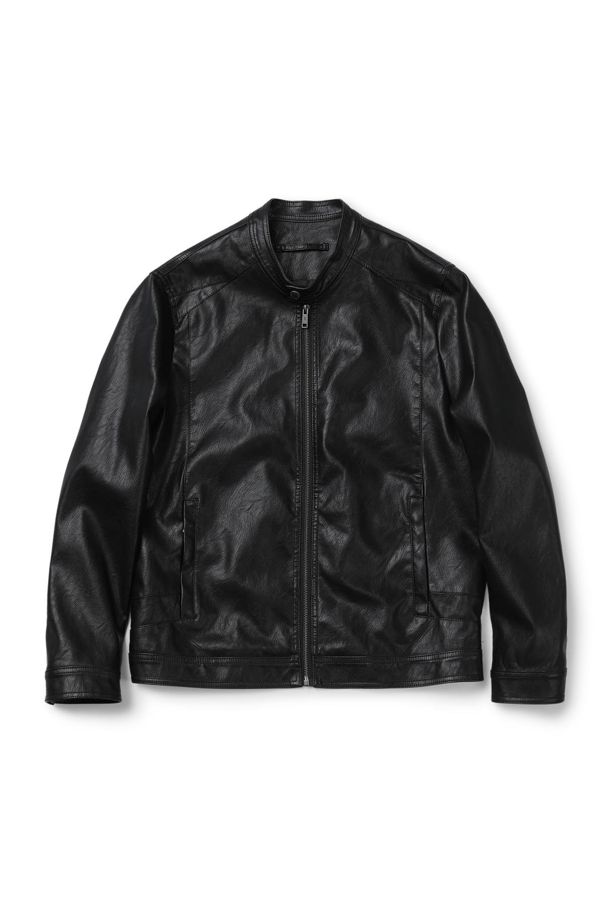 블랙 피유 바이커 재킷