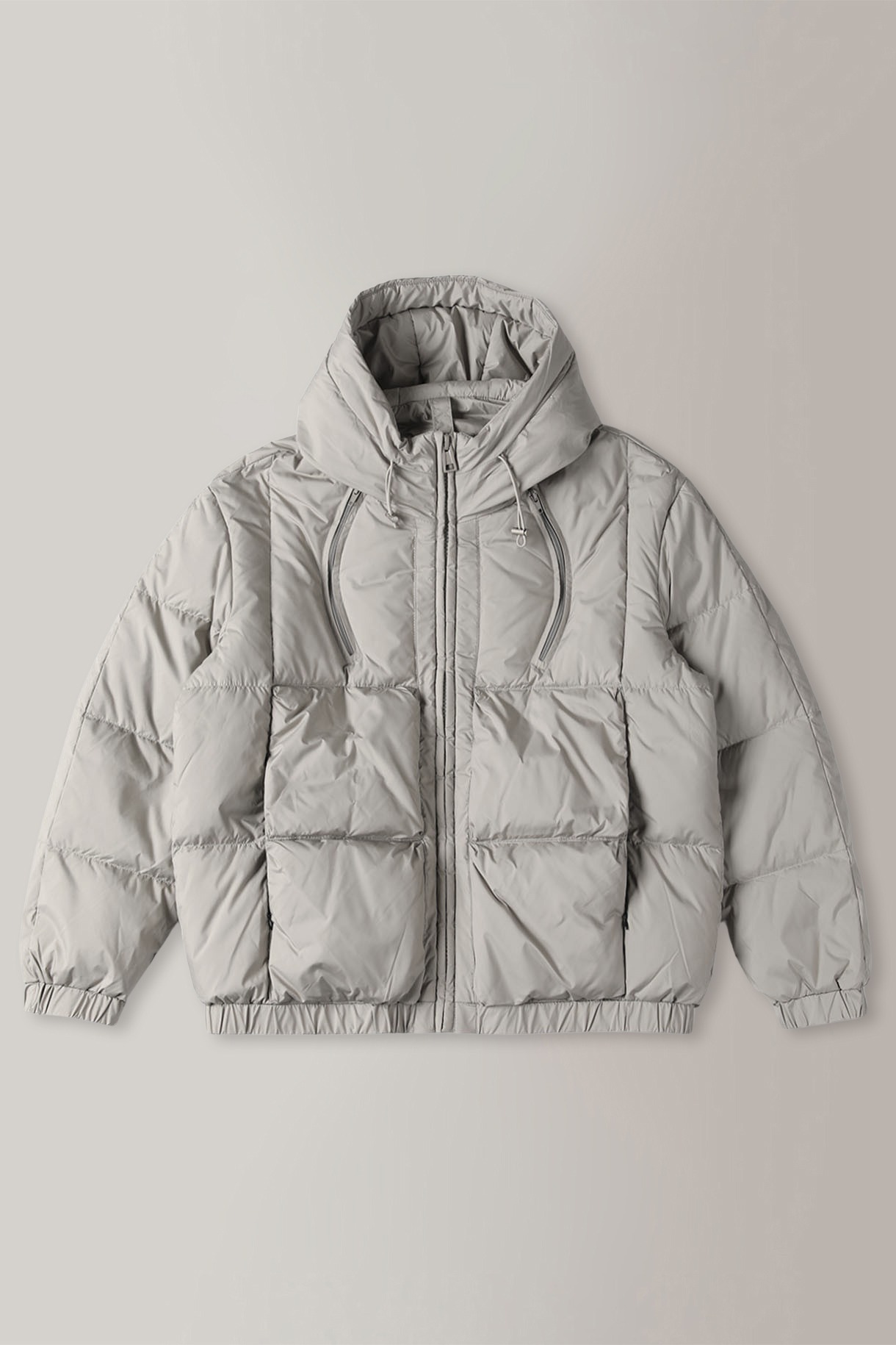 퍼널넥 퀼팅 다운 재킷